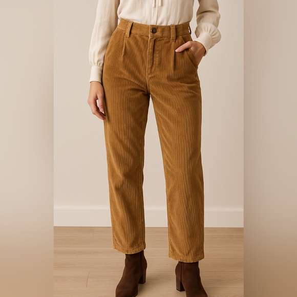 Brown Corduroy High-Waisted Pants - Picture 1 of 3